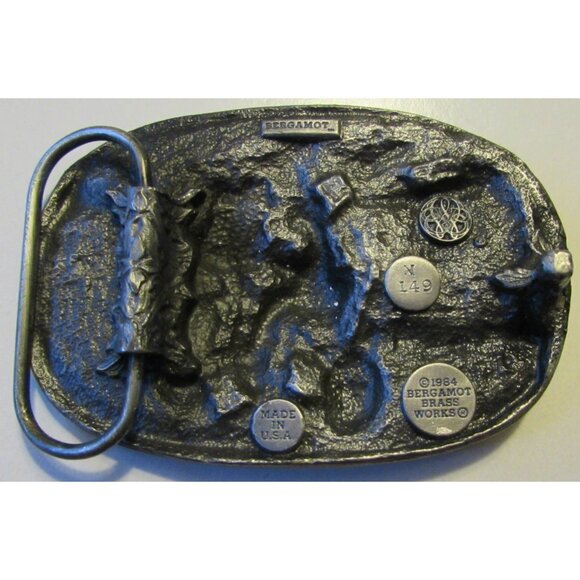Bergamot Belt Buckle Motorcycle Touring Ride Cruising Brass Works - Picture 2 of 2